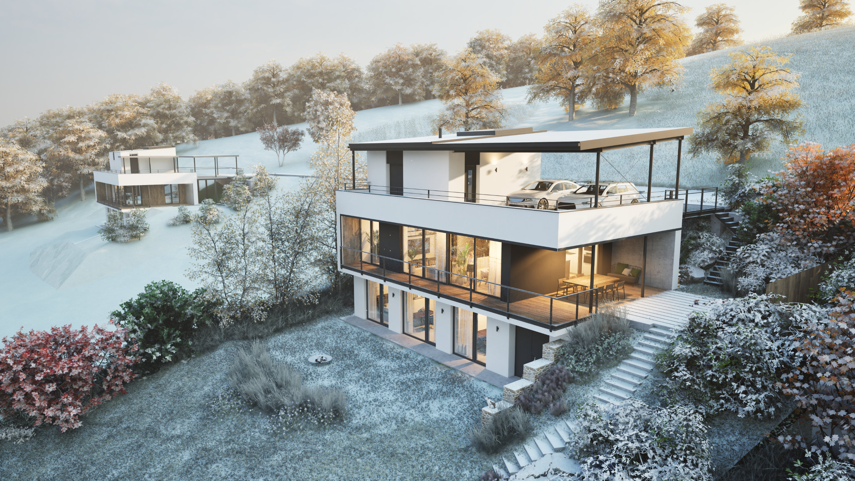 Dům s parkováním na střeše