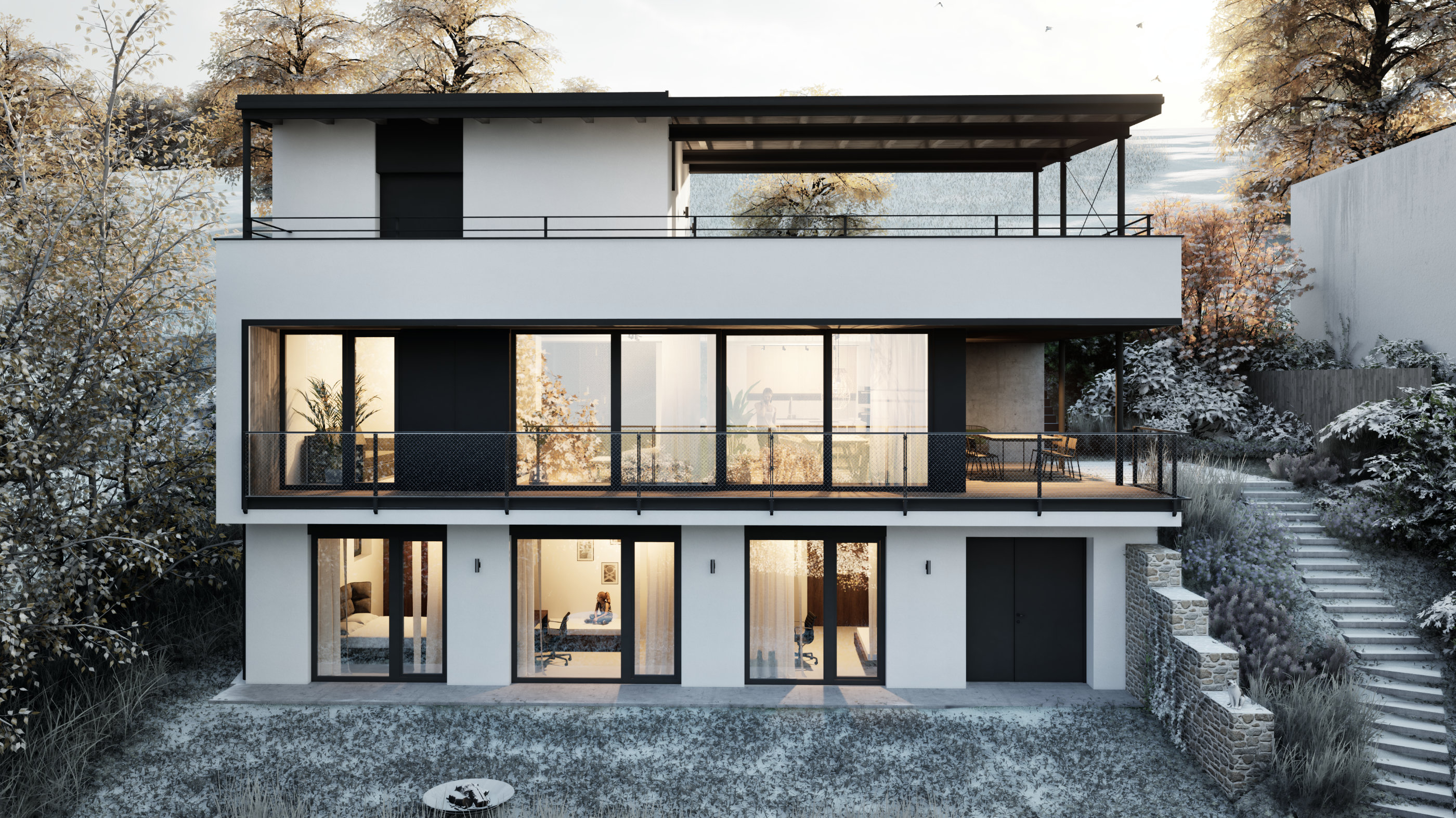 Dům s parkováním na střeše