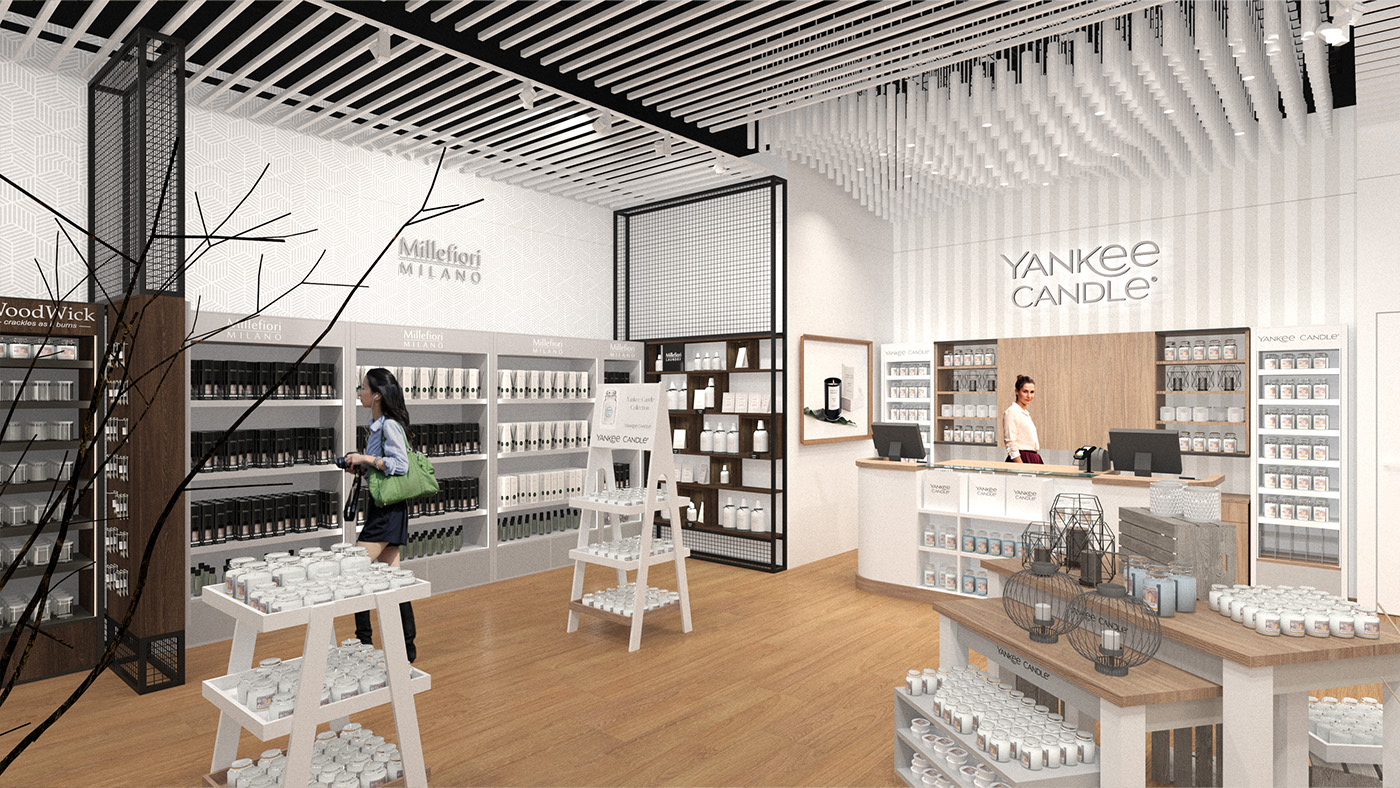 Interiéry prodejen Yankee Candle